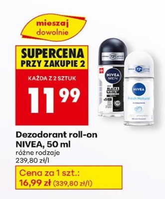 Dezodorant roll-on NIVEA, 50 ml promocja w Biedronka