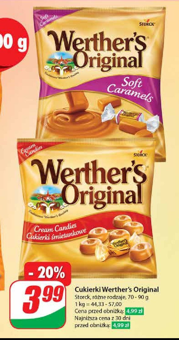 Cukierki creamy candies Werther's original promocja w Dino