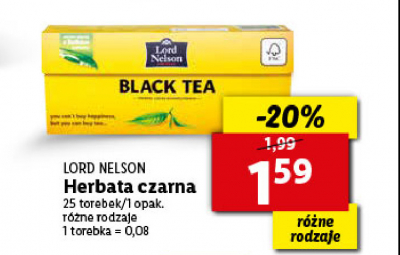 Herbata czarna Lord nelson promocja