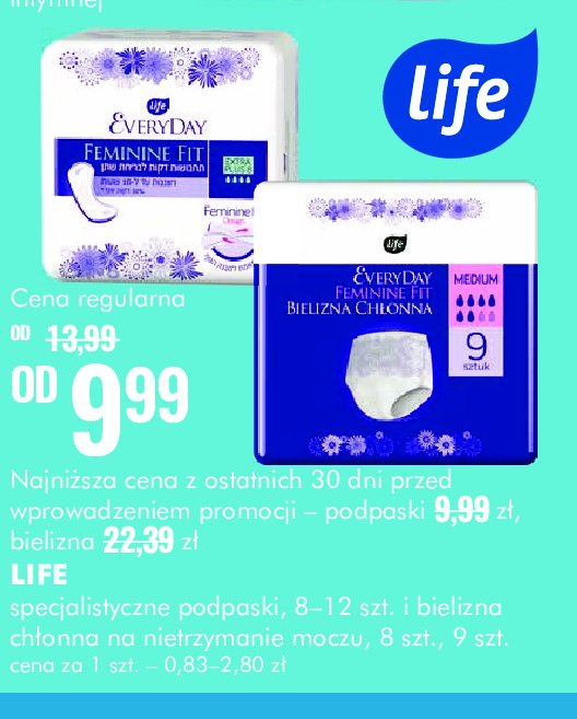 Podpaski femine fit extra LIFE EVERYDAY Life (super-pharm) promocja
