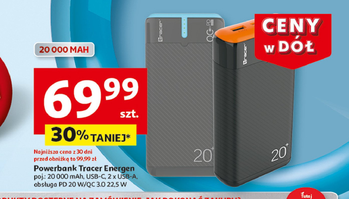 Powerbank energen 20000 mah Tracer promocja w Auchan