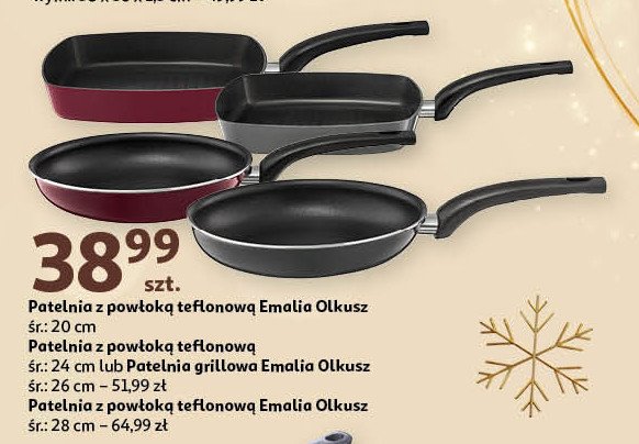 Patelnia teflonowa 24 cm Emalia olkusz promocja w Auchan