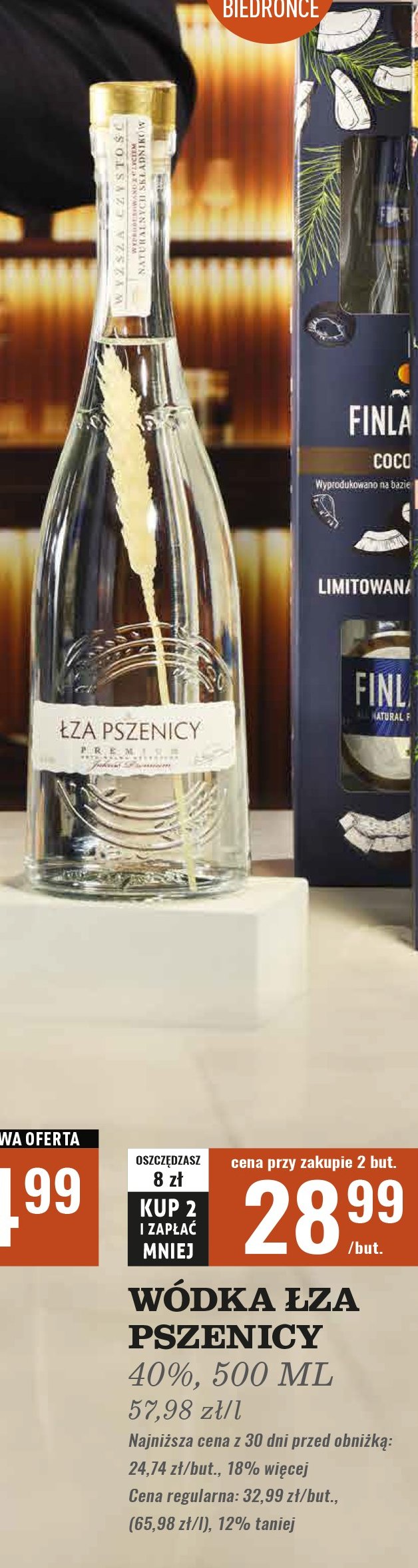 Wódka premium Łza pszenicy promocja w Biedronka