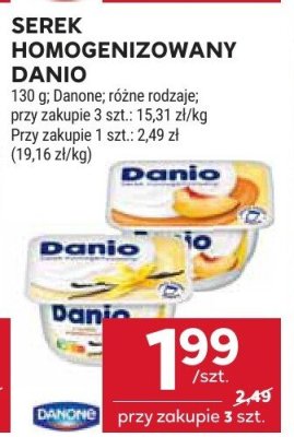 Serek homogenizowany Danio Danone, różne rodzaje promocja w Stokrotka