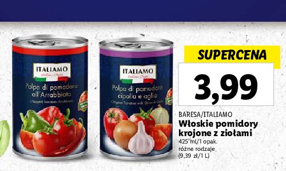 Pomidory krojone z papryką Italiamo promocja