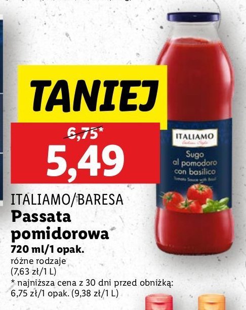 Sos pomidorowy z bazylią Italiamo promocja