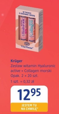 Zestaw witamin Hyaluronic Active + Collagen morski Krüger promocja w Drogerie DM