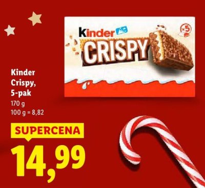 Czekolada Kinder Crispy, 5-pak promocja w Lidl