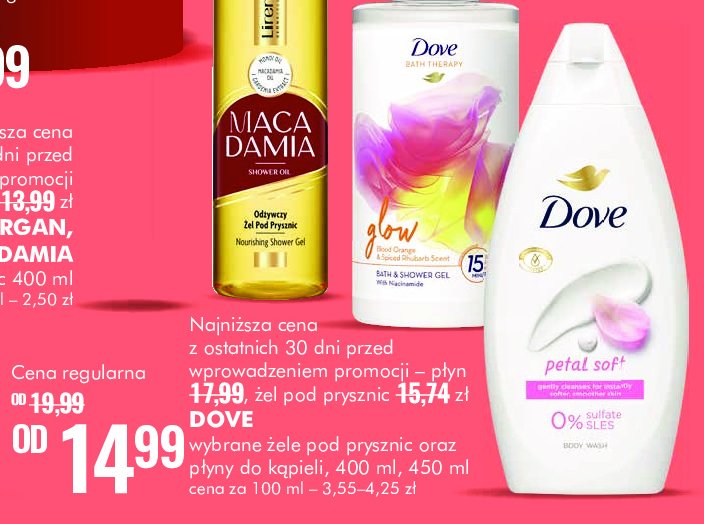 Płyn do kąpieli glow Dove promocja