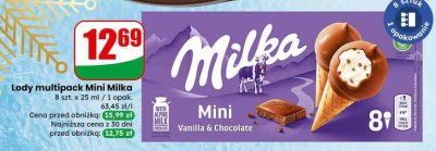 Lody multipack Mini Vanilla & Chocolate 8 szt.  promocja w Dino