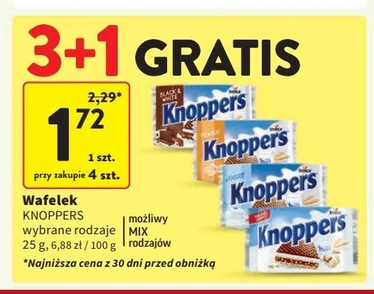 Wafelek peanut Knoppers promocja w Intermarche