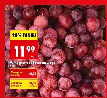 Winogrona różowe na wagę Biedronka promocja w Biedronka