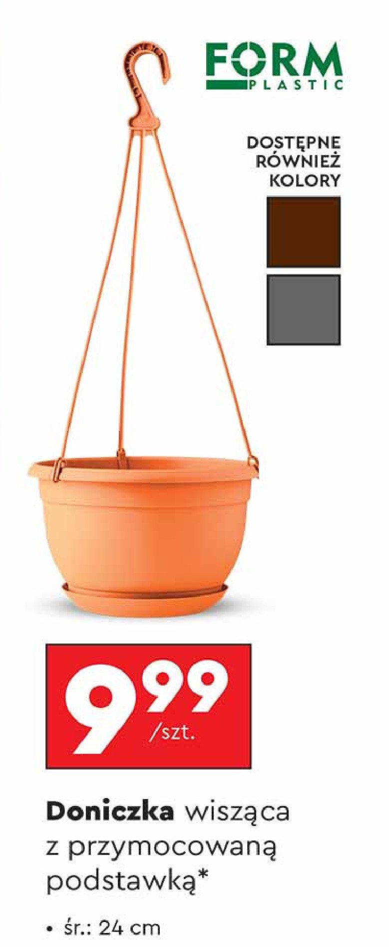 Donica wisząca śr. 24 cm FORMPLASTIK promocja w Biedronka