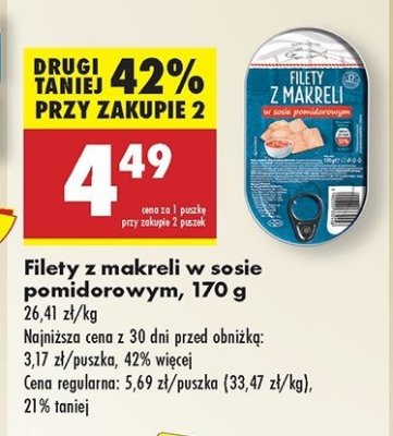 Filety z makreli w sosie pomidorowym Marinero promocja