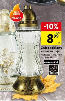 Znicz szklany różne rodzaje promocja w Intermarche