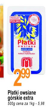 Płatki owsiane górskie Młyny stoisław promocja