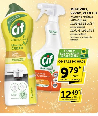 Spray Cif Cleanboost uniwersalny tłuszczacz wybrane rodzaje promocja w Euro Sklep