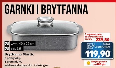 Brytfanna mastic z pokrywą aroma knob system 40 x 25 cm Ambition promocja