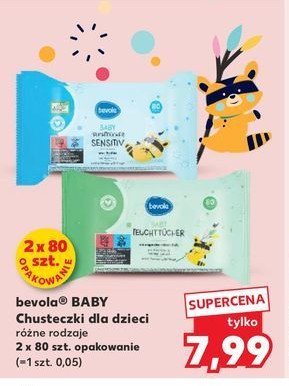 Chusteczki nawilżające dla dzieci sensitive Bevola baby promocja