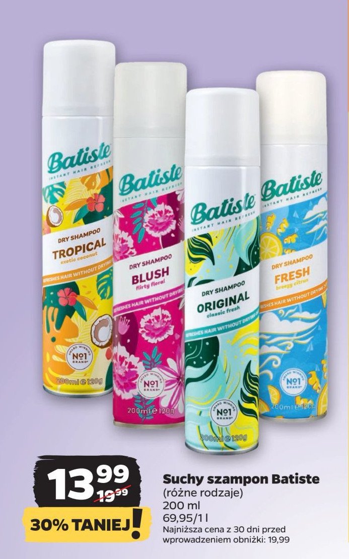 Szampon do włosów suchy tropical Batiste dry shampoo promocja