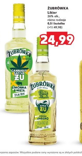 Wódka Żubrówka kwaśne jabłko promocja w Kaufland