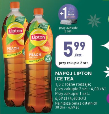 Napój Ice Tea, różne rodzaje Lipton promocja w Stokrotka