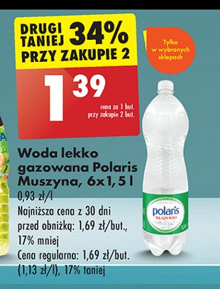 Woda lekko gazowana Polaris muszyński promocja