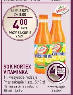 Sok marchew-jabłko-banan Hortex vitaminka promocja w Stokrotka