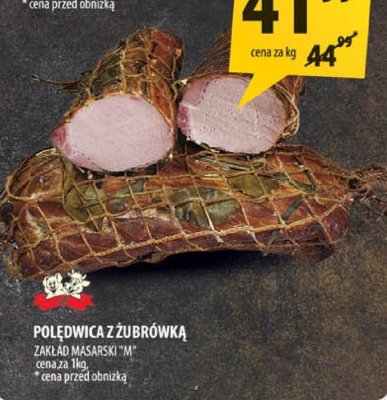 Polędwica z żubrówką Zakład Masarski M promocja w Arhelan