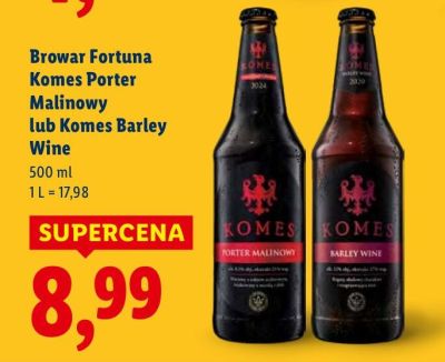 Piwo Browar Fortuna Komes Barley Wine promocja w Lidl