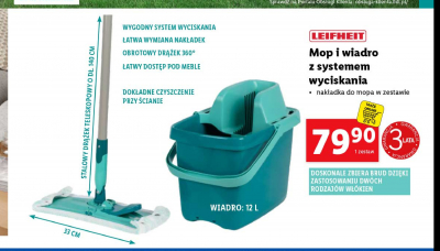 Mop + wiadro z systemem do wyciskania Leifheit promocja