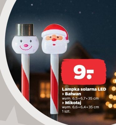 Lampka solarna LED Mikołaj promocja w Netto
