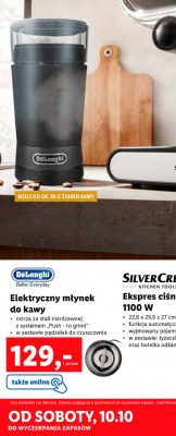 Elektryczny młynek do kawy + pędzelek De'longhi promocja w Netto
