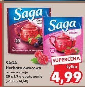 Herbata owocowa owoce leśne Saga promocja