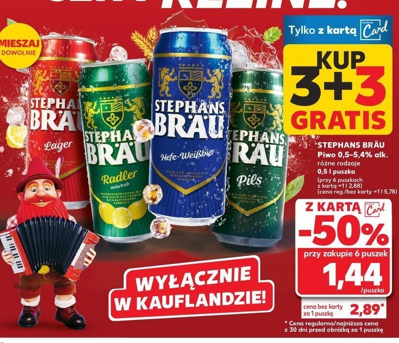 Piwo Stephans brau pils promocja w Kaufland