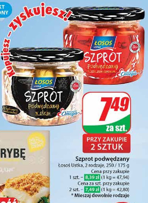 Szproty podwędzane w oleju Łosoś ustka promocja