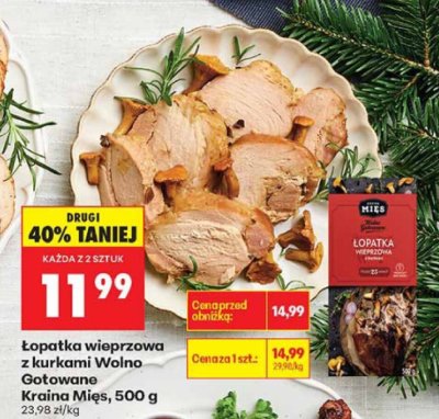 Łopatka wieprzowa z łurkami Wolno Gotowane Kraina Mięs 500 g promocja w Biedronka