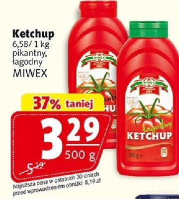 Ketchup Miwex łagodny promocja w Prim Market