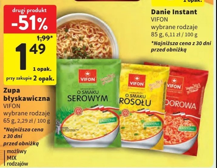 Zupa o smaku serowym Vifon promocja