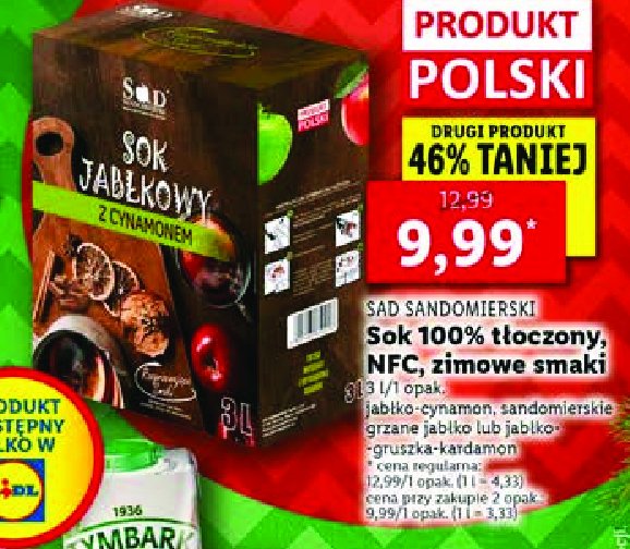 Sok jab艂kowy z cynamonem Sad sandomierski promocja
