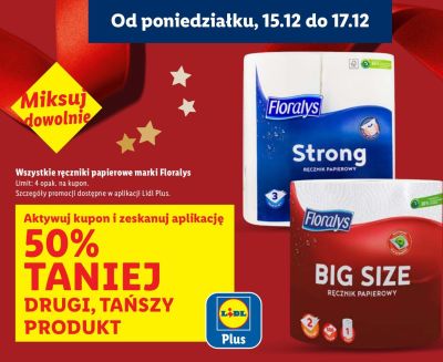 Wszystkie ręczniki papierowe drugi -50% taniej promocja w Lidl