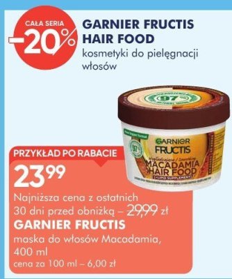 Maska do włosów GARNIER FRUCTIS maska do włosów Macadamia promocja w Super-Pharm