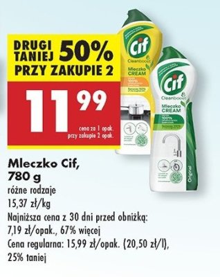 Mleczko do czyszczenia z mikrokryszta艂kami Cif cream promocja