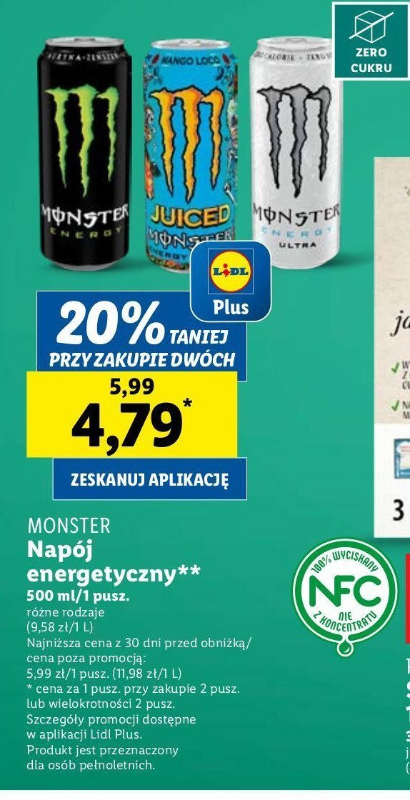 Napój energetyczny Monster energy classic promocja