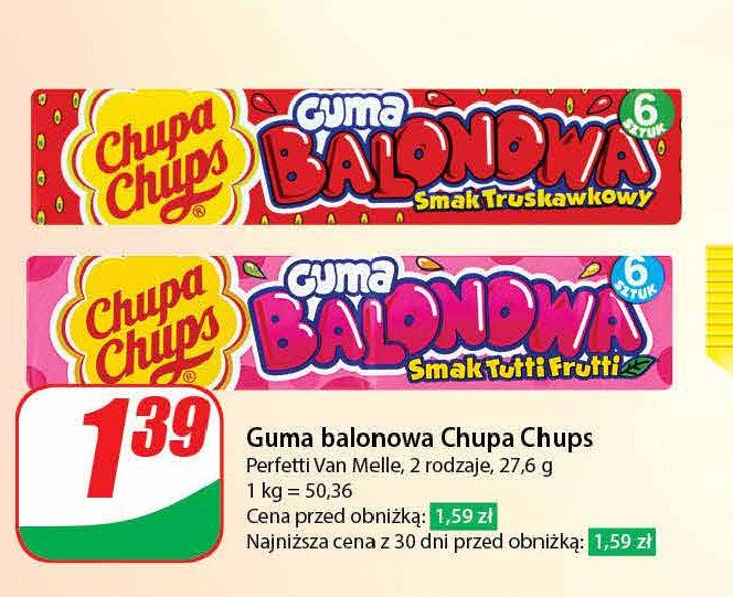 Guma balonowa tutti frutti Chupa chups promocja