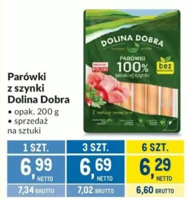 Parówki z szynki Dolina Dobra promocja w Makro