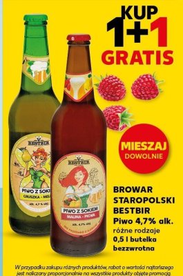 Piwo Browar Staropolski Bestbir różne rodzaje 0,5l 1+1 gratis promocja w Kaufland