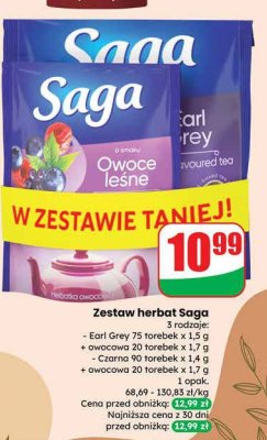 Zestaw herbat Saga promocja w Dino