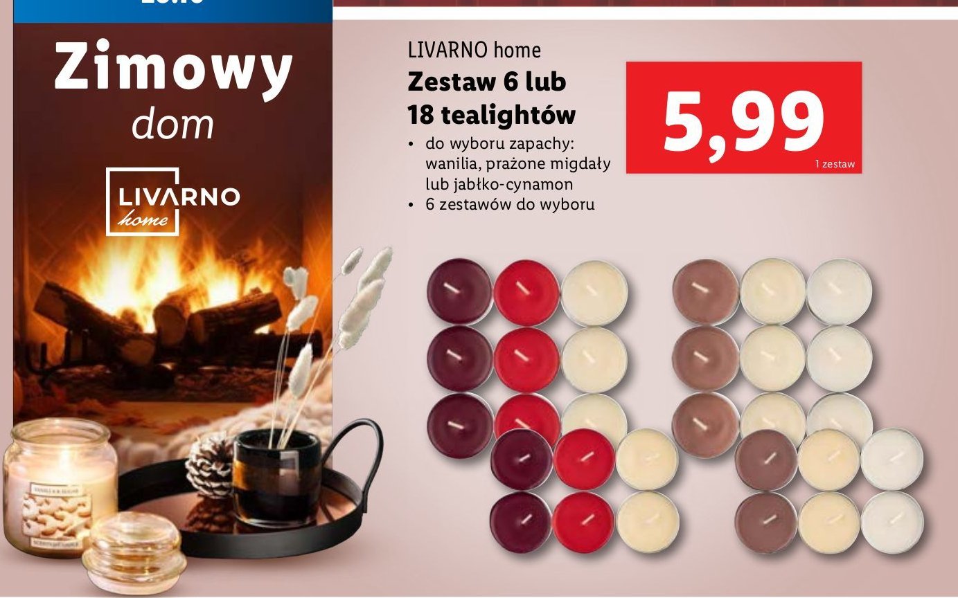 Świeczki tealight prażone migdały LIVARNO HOME promocja w Lidl