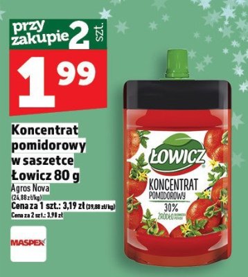 Koncentrat pomidorowy w saszetce Łowicz 80 g promocja w TOPAZ